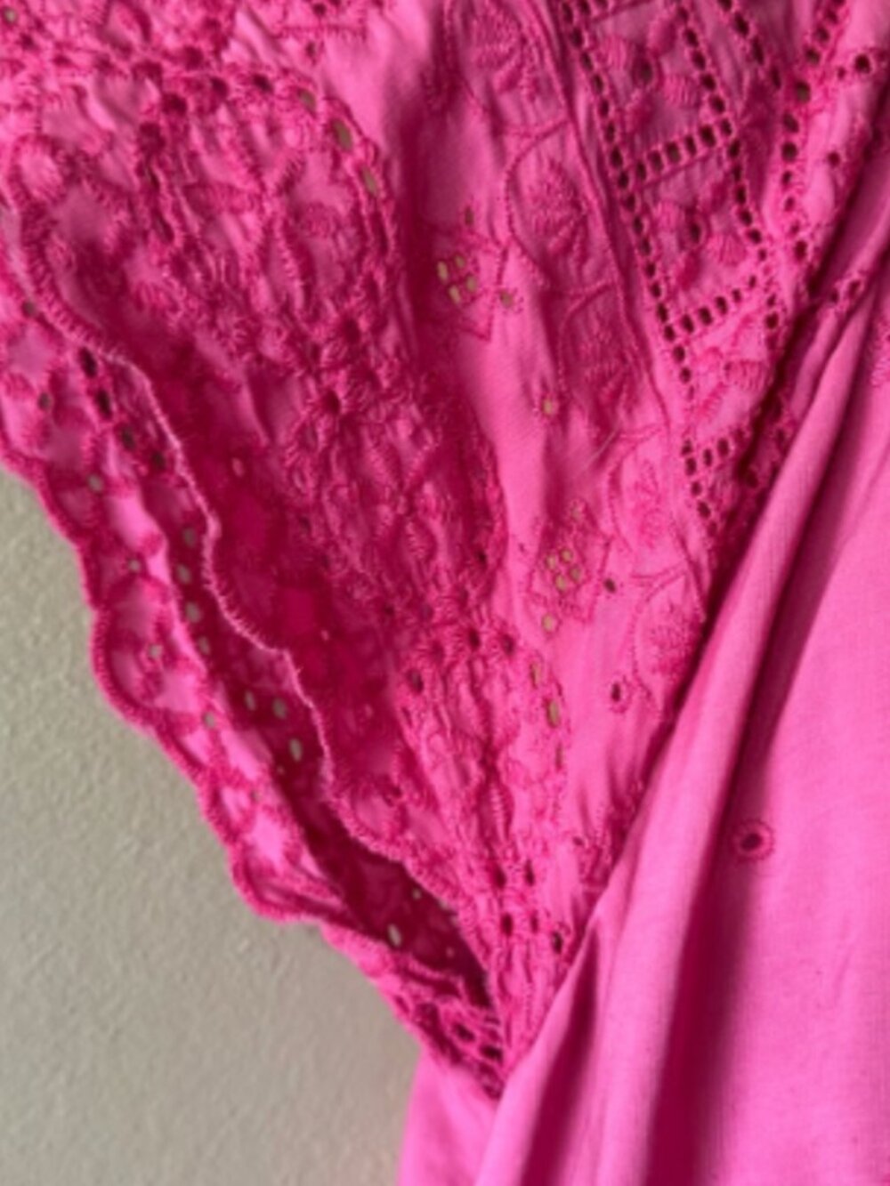 By the River Multi Tiered Pink Eyelet and Embroidered Dress - Picture 6 of 14